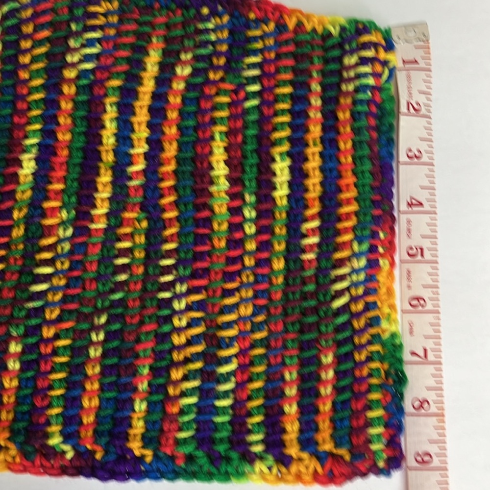 Crochet Rainbow Trivet Runner Mat Handmade Wall Decor Colorful Rectangular - Picture 4 of 9